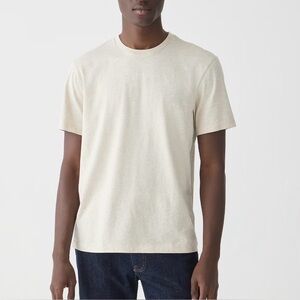 J. Crew Broken In Heather Ecru Beige/Grey Short Sleeve Tee T-Shirt Mens Small S